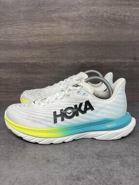 HOKA Mach 5 Running Shoes Womens Size 8.5 White Blue Green One One
